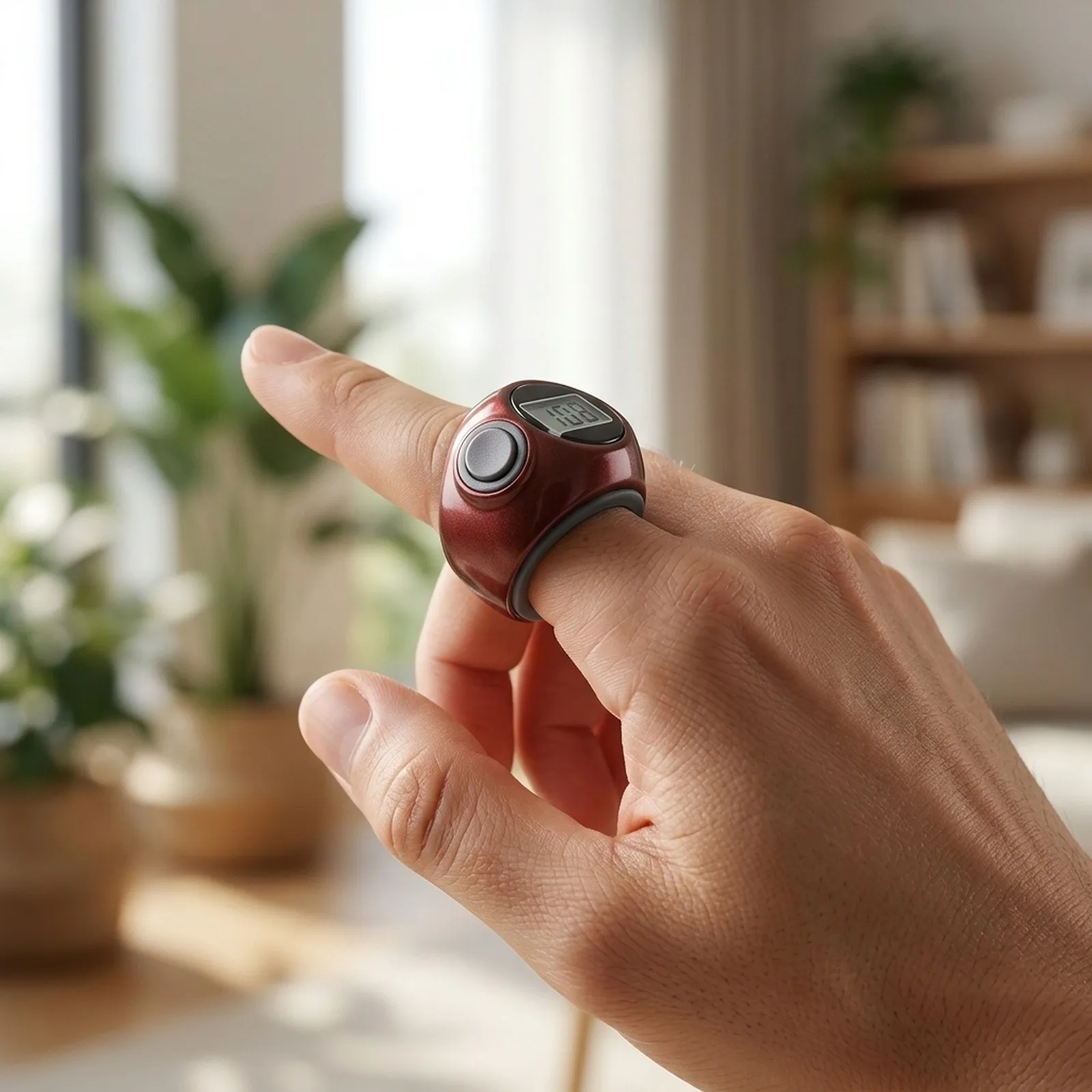 Adjustable Fit Ring Counter Self-Locking Mechanism Type-C Rechargeable Accurate Data Monitoring Bright Informative Display