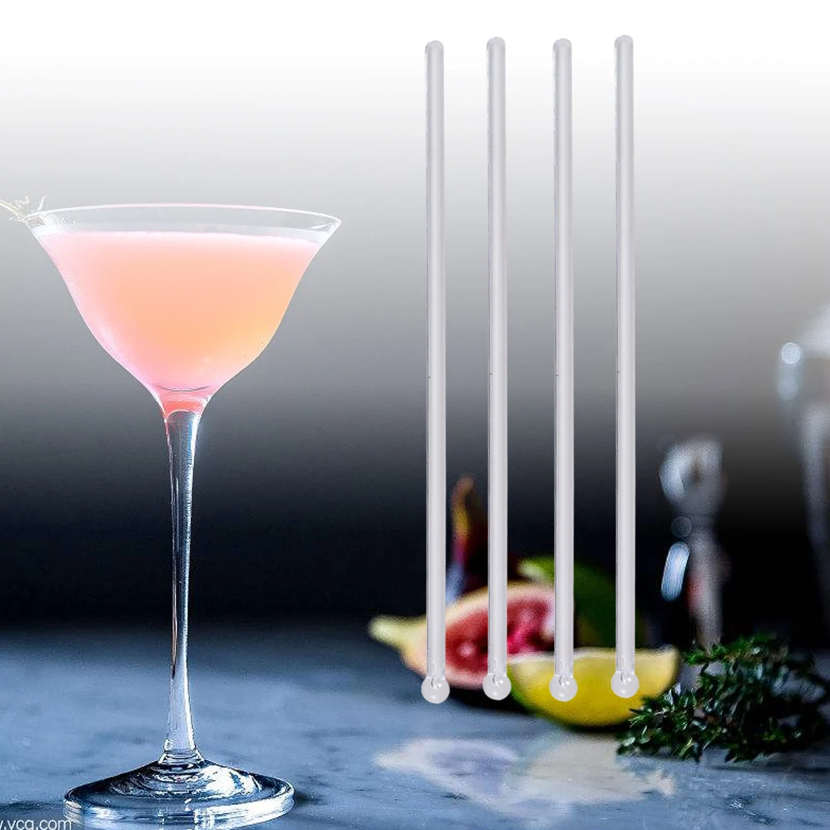 

100Pcs Transparent Cocktail Drink Bar Muddler Round Head Plastic Stirring Mixing sticks Ladle Stirrer Swizzle Stick