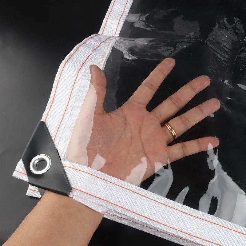 

0,35 мм ПВХ прозрачный брезент садовая беседка ветрозащитные водонепроницаемые жалюзи с белой лентой балкон водонепроницаемый навес дождевик