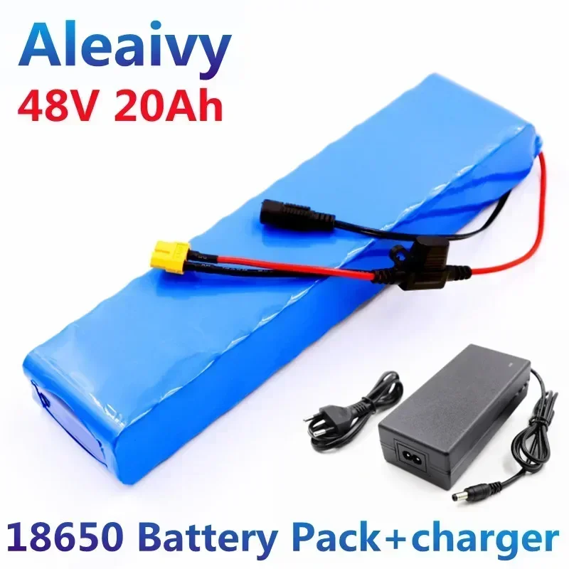 

E-bike Battery 48v 20Ah 18650 Lithium Ion Batterie Pack 13S2P Bike Conversion Kit Bafang 1000w and 54.6V 2A Charger + XT60 Plug