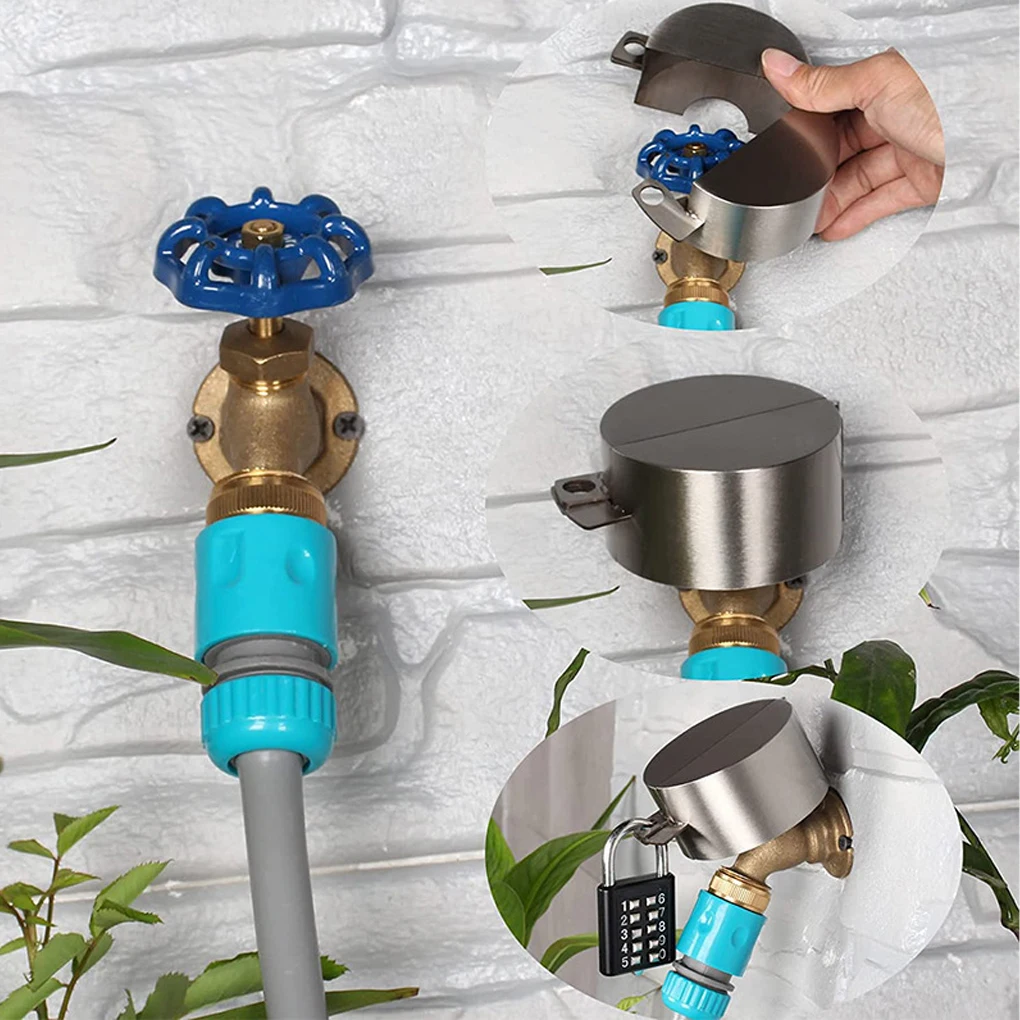 Outdoor Faucet Lock Anti-Theft Hose Tap Iron Rotating Gate Lockout Industrial Tank Gas Bottle Ball Valve Safety with PadLock