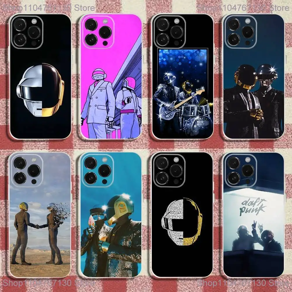 

D-Daft Punk Band Phone Case For iPhone 16,15,14,13,12,11 Pro,Max,Plus,X,XS,XR,SE,Mini Transparent Silicone Soft
