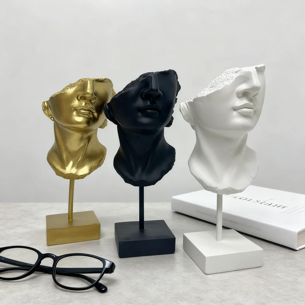 David Head Sculpture Resin OrnamentHome Decor Desktop Craft Collectible