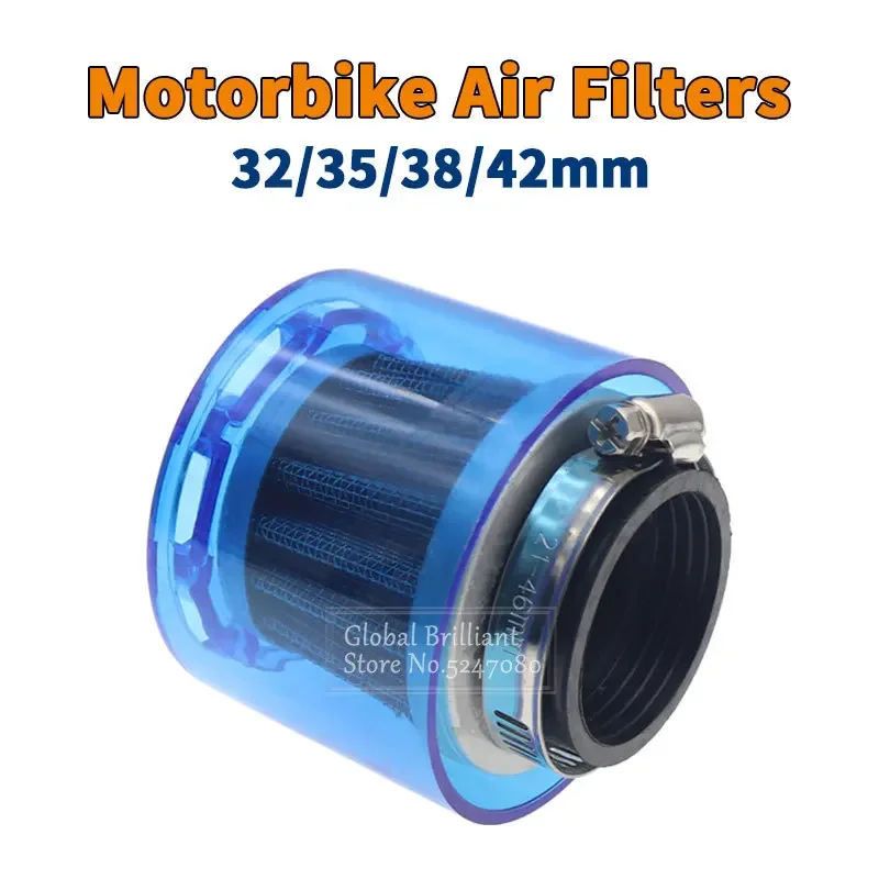 28/32/35/38/42mm Universal Motorcycle Motorbike Air Filter Cleaner For 50cc-250cc ATV Pit Dirt Bike Scooter Splash Proof