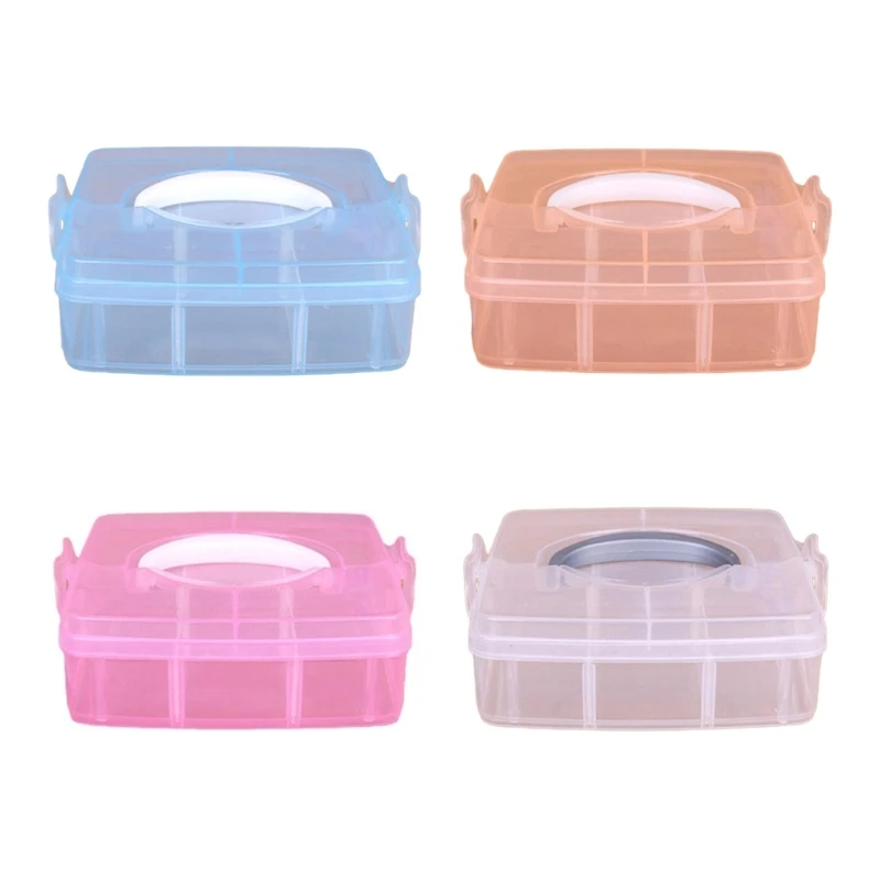Transparent Plastic Storage Box Multi Grids Adjustable for Small Component Beads K92A