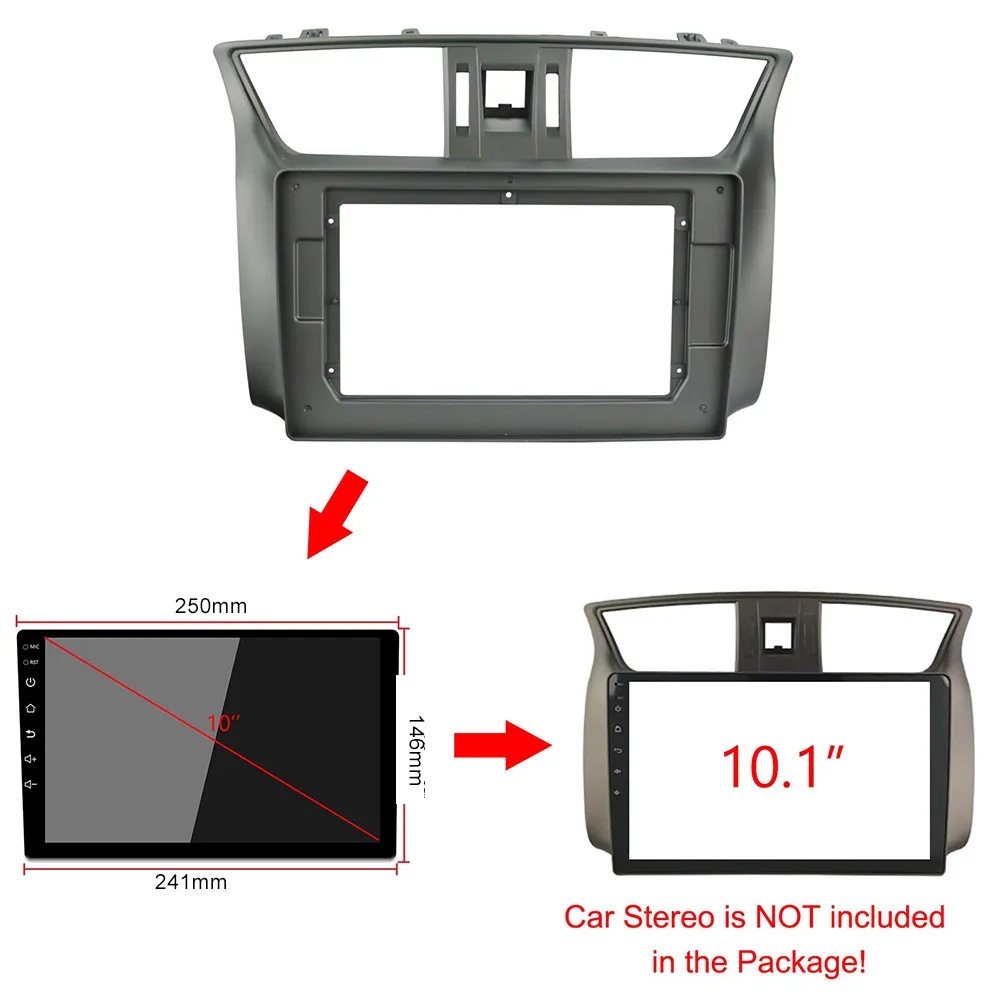10.1 inch 2din car  Fascia For NISSAN SYLPHY 2012-2015 stereo Panel Dash Installation Double Din Radio CD DVD frame Trim Kits
