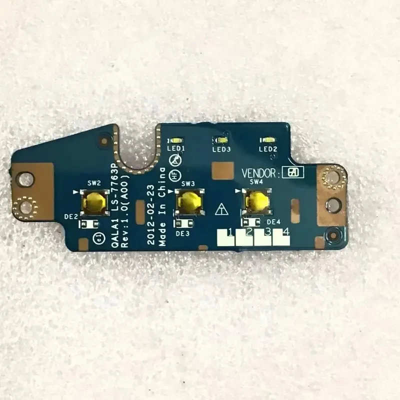 New Laptop Power Switch Volume Control LED Light Small Board LS‑7763P for Dell Latitude E6530 QALA1