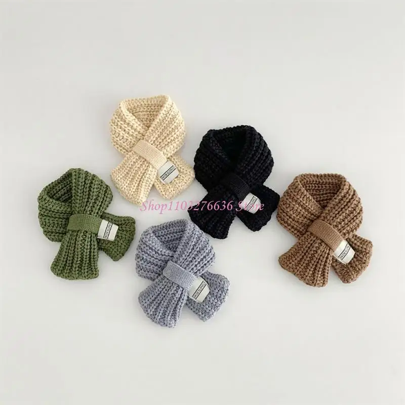 R6FD وشاح ناعم ودافئ للأطفال محبوك لتدفئة الرقبة، أوشحة مريحة قابلة للتنفس