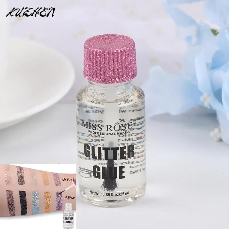 Lem Glitter 25ML untuk Mata Bibir wajah tubuh bubuk Festival berkilau lem anti-sensitif kilau tinggi lem khusus