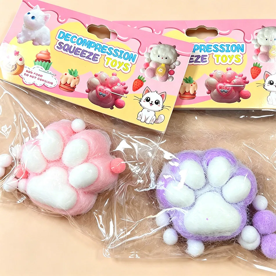 

1-3Pcs Mini Cat Paw Squishy Toy Cute Cat Feet Slow Rising Jelly Soft Rubber Fidget Squeeze Toy Stress Relief Anxiety Venting Toy