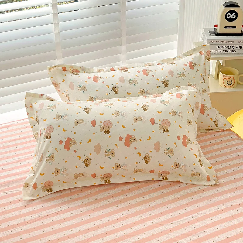 MissDeer-funda de almohada de 2 piezas para el hogar, protector de almohada con estampado, de 48x74cm, rectangular