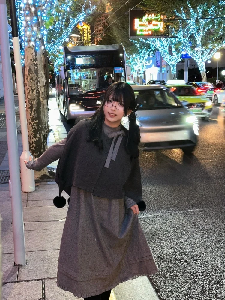 

Женский модный комплект накидок с уникальным дизайном, милый комплект из двух предметов, свободный комплект Dr, ранняя осень, новый корейский Sle Long Sve