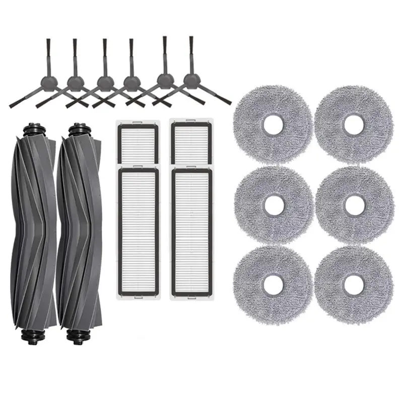 HLZS-18PCS For Dreame Bot L10 Prime / L10s Pro / L10 Pro Robot Vacuum Main Side Brush Hepa Filter Mop Cloth Replacement Accessor