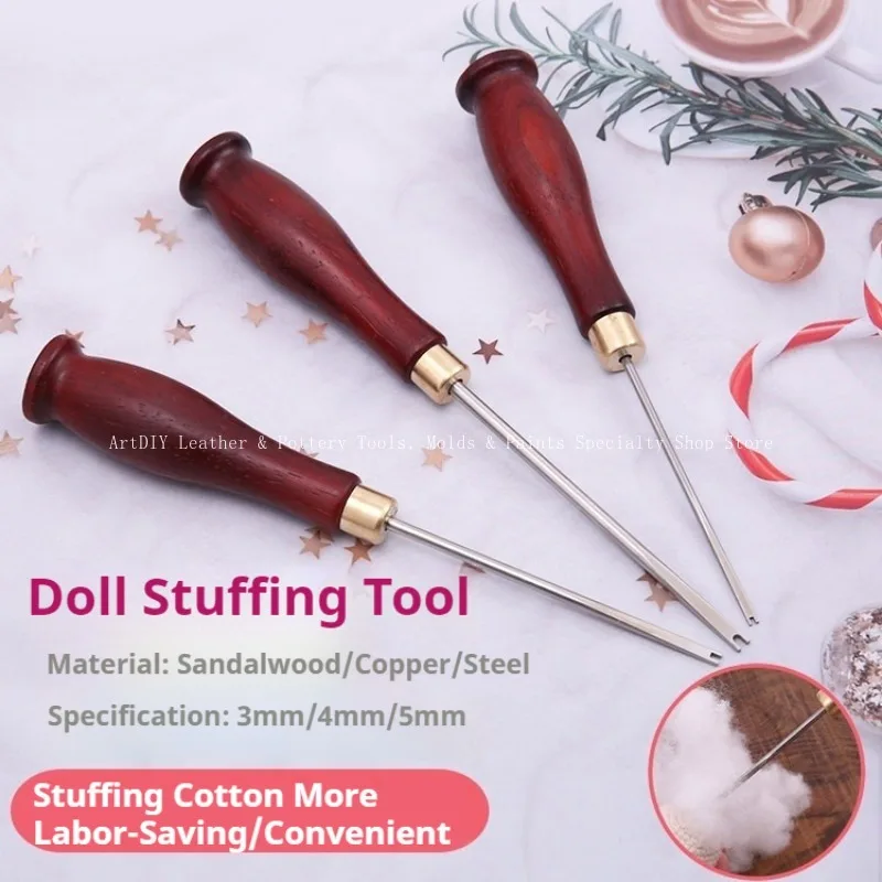 Doll Cotton Stuffing Device/stuffing Tool Solid Wood Handle Hand DIY Plush Dolls/Handmade Hook Weaving Doll Cotton Filling Tool
