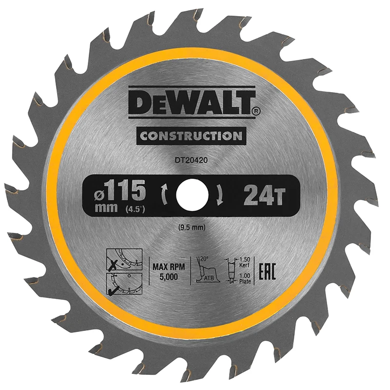 DEWALT DT20420 شفرات منشار دائري لأعمال النجارة 115X9.5 مللي متر 24T ملحقات أدوات القطع السريع