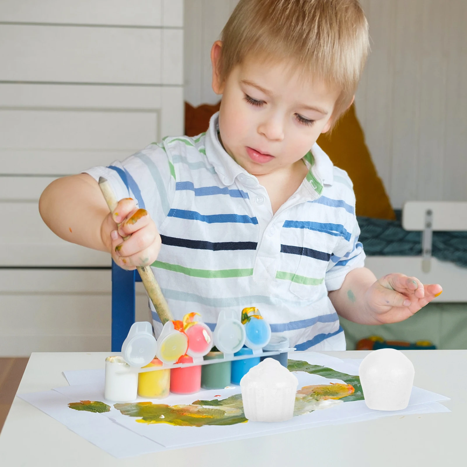 

12Pcs Unfinished Foam Cupcake Models Safe for to Decorate and Cupcake Cake DIY DIY