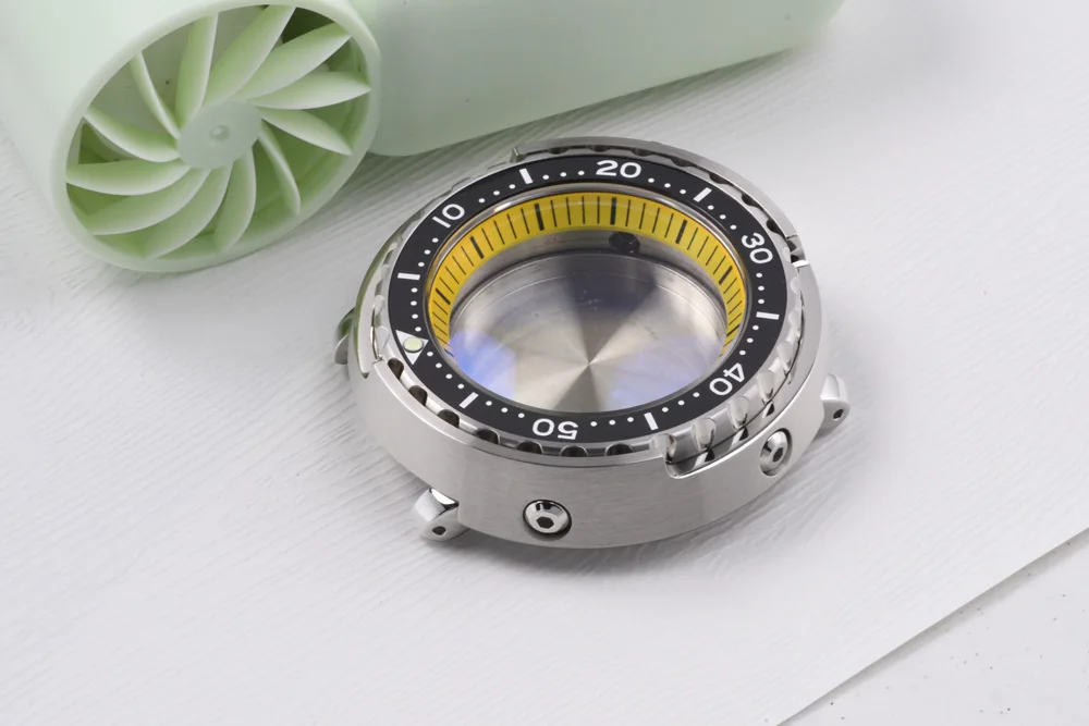Heimdallr Tuna Taucheruhrgehäuse, 316L Edelstahl, Keramiklünette, 29 mm Zifferblatt, Saphirglas, C3-Leuchtzeiger für NH35/NH36 Uhrwerk – Detail 14
