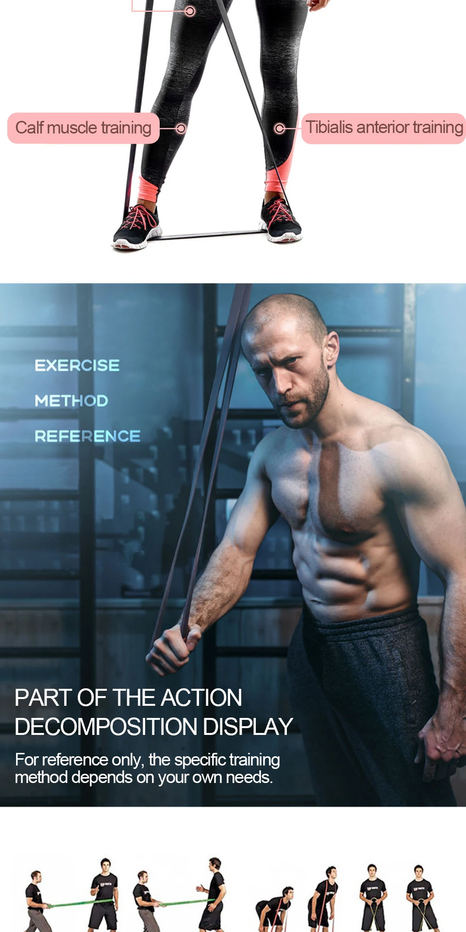 AOLIKES Widerstandsband, hochziehbares Hilfsband, Stretchband, Widerstand, schwere Trainingsübung für Physiotherapie, Heimtraining – Detail 10