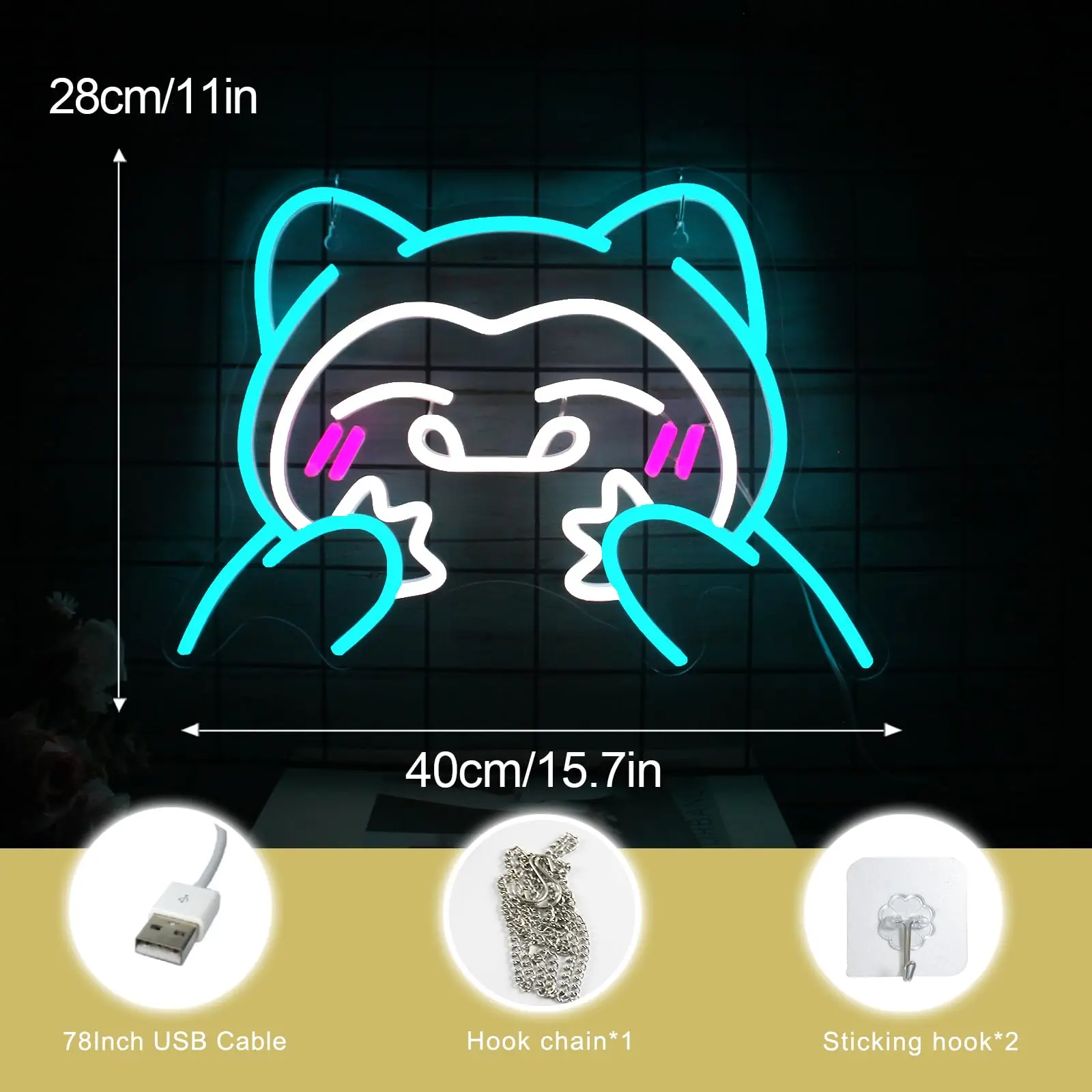 포켓몬 애니메이션 테마 LED 네온 사인 게임 룸을위한 귀여운 라이트 업 아트 어린이 방 남자 동굴 장식 선물 어린이를위한 십대 게임 팬