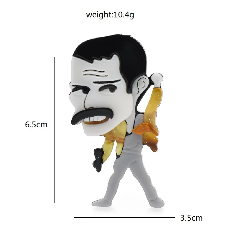 Wuli&baby Acrylic Mustache Men Brooches For Women Unisex Interesting Figure Causal Party Brooch Pin Gifts