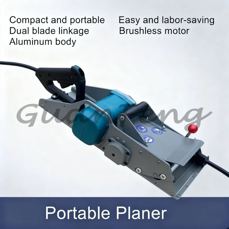Portable Hand Electric Planer, Woodworking Surface Flat Planer for Wood Surface Trimming