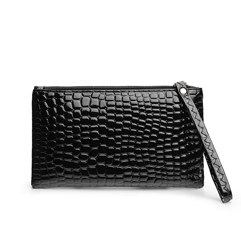 Crocodile Wallet for Women Coin Purse New Fashion Small Wrist Bag High-quality PU Coin Wallet Zipper Closure Solid Candy Colors