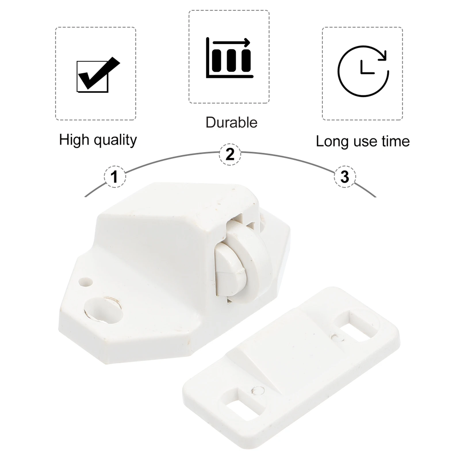 

10 set Balls Catch Door Lock Plastic Latch Durable Touch Latch for Wardrobe Cabinet Cupboard Furniture Door Clip Closet Locks