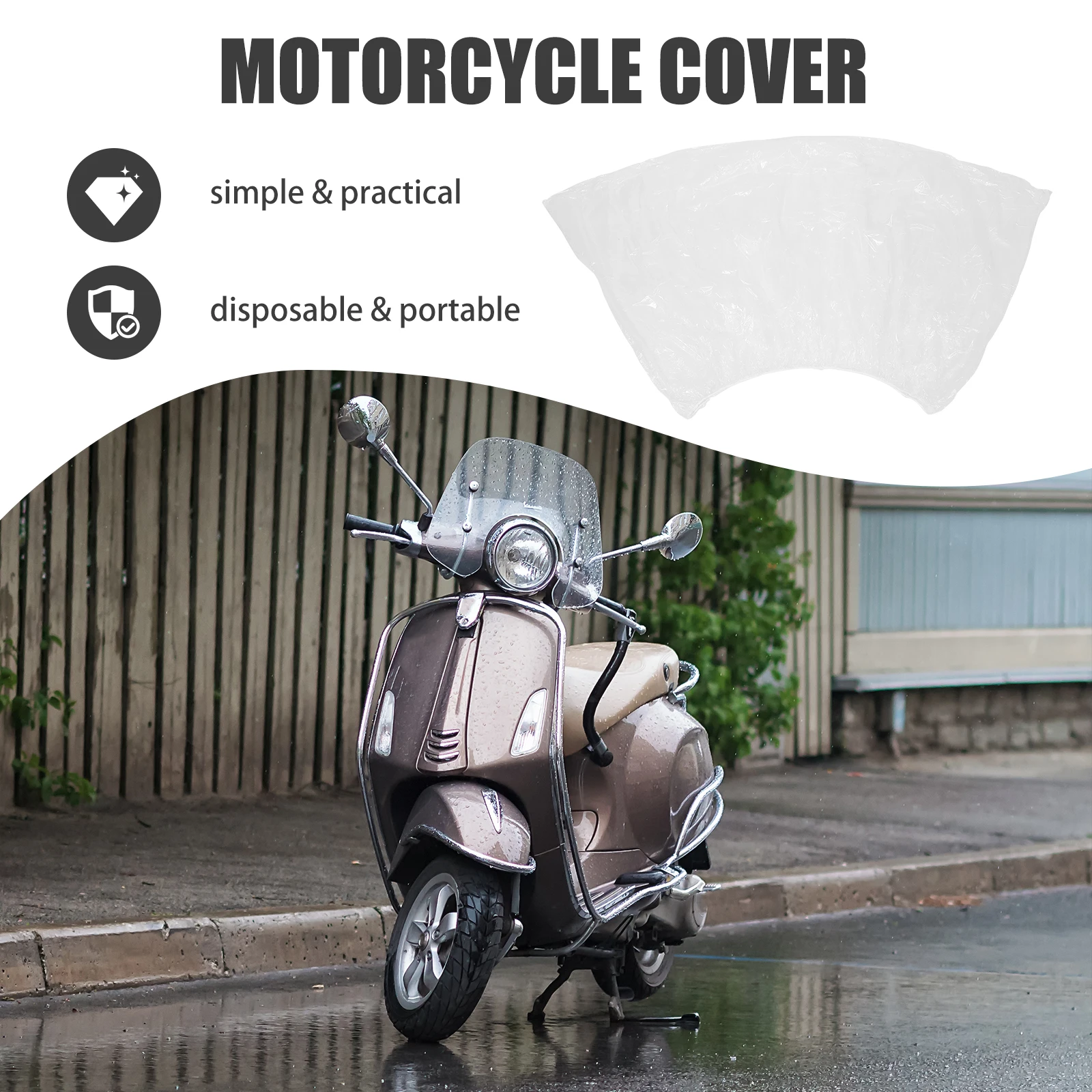 

4pcs Waterproof Motorcycle Bike Weather Outdoor Protection Disposable Dustproof Rainproof Droppings Easy