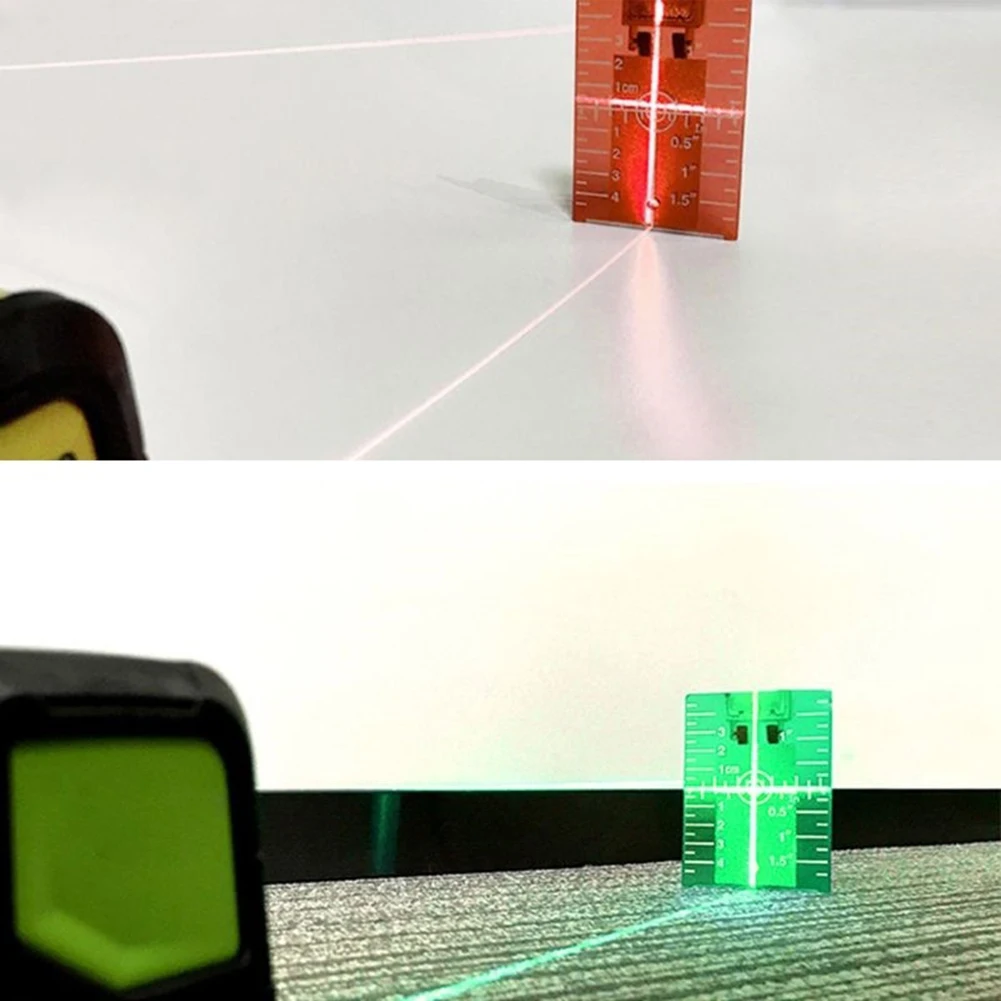 Vertical/Horizontal Laser Level Target Card Plastic Red/Green Line Beam Distance Plate Laser Level Accessories