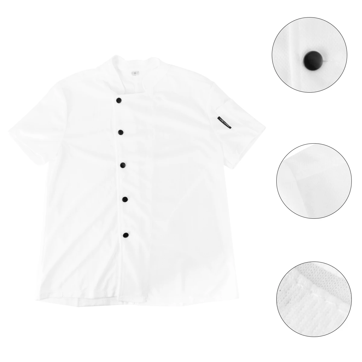

Breathable Chef Uniform Short Sleeve Solid Color Cook Jacket Anti Wrinkle Easy Care Restaurant Hotel Kitchen Supplies