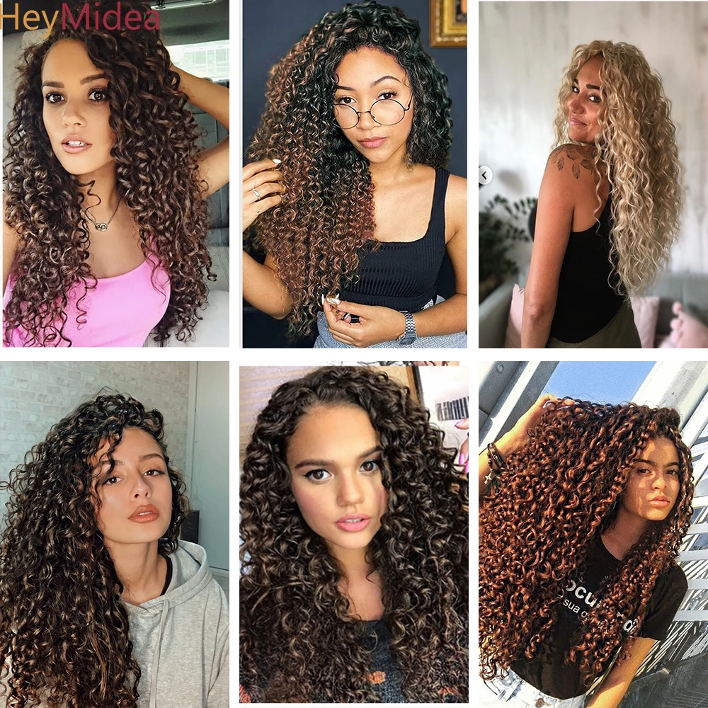 22Inch Water Wave Passion Twist Crochet Synthetic Afro Hair Mazo Curl Pre-Twisted Ombre Braiding Hair Extentions  For Women