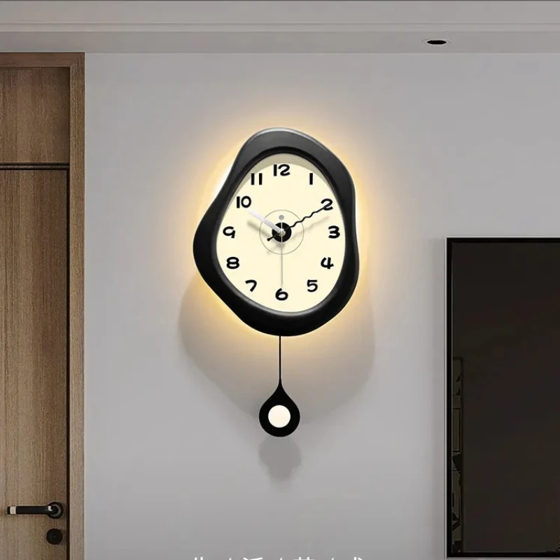 Mid-century Modern Wall Clock Home Decor Silent Sweep Quartz Clock Living Room Kitchen Office Vintage Luxury Minimalist Round
