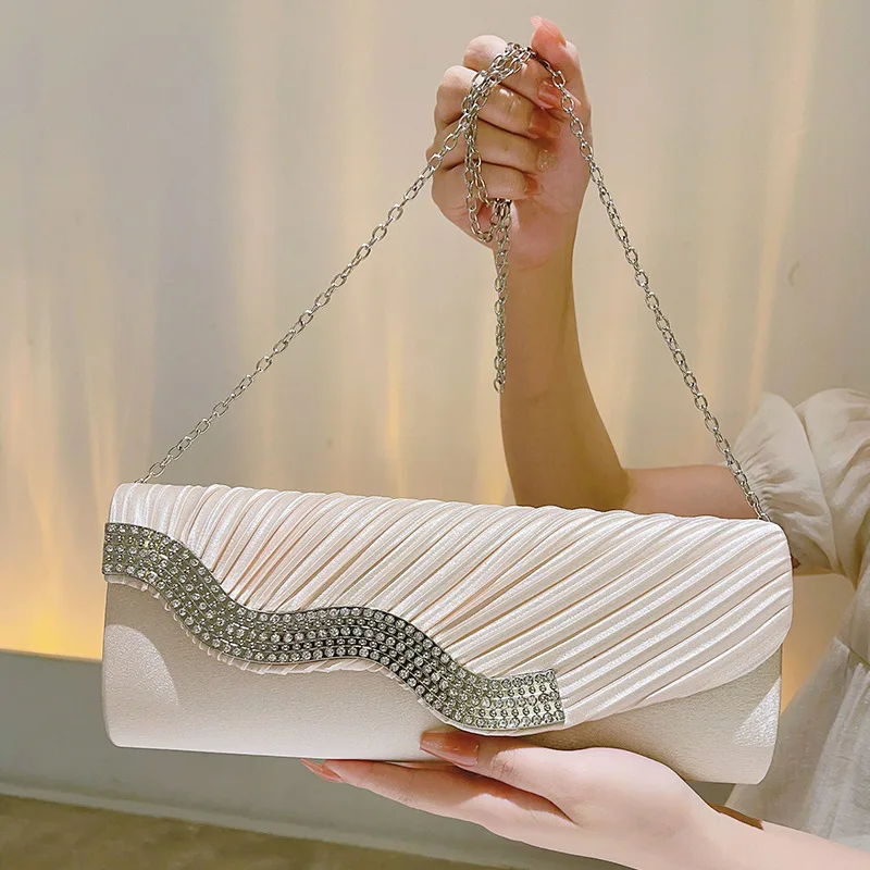 JODiamond-Pochette de soirée brillante pour femme, sac à main de jour en cristal féminin, fête de mariage, banquet, luxe initié, mode