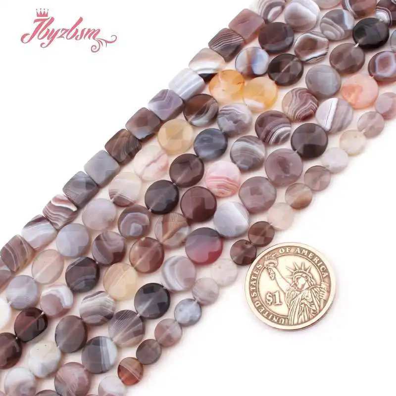 AAA Quality Natural Botswana Agates Freeform Square Round Loose Stone Beads For DIY Necklace Bracelats Jewelry Making Strand 15\