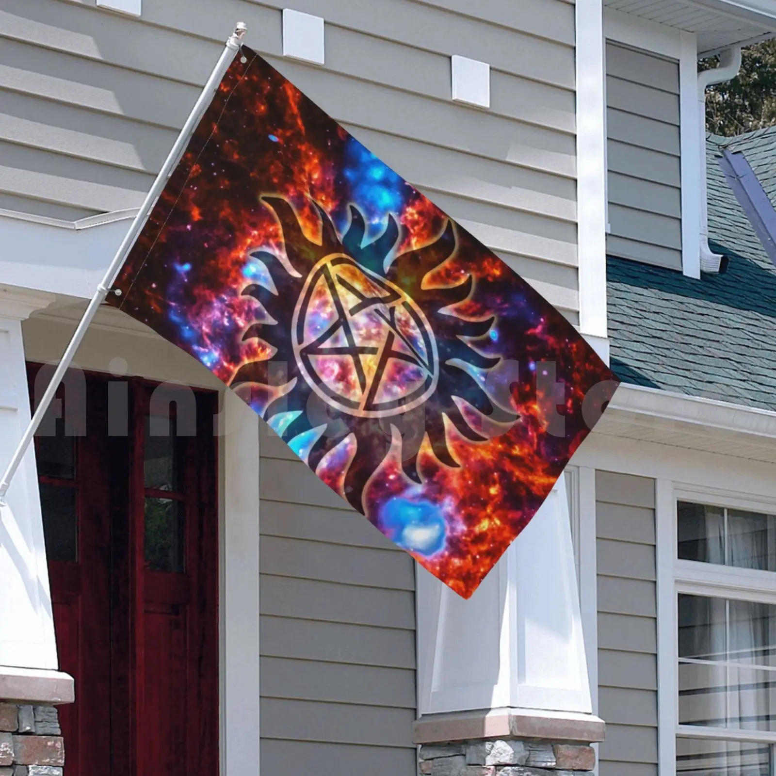 Supernatural Cosmos Flag Car Flag Funny Supernatural occulto artistico pentagramma Cool Cosmic Spiritual