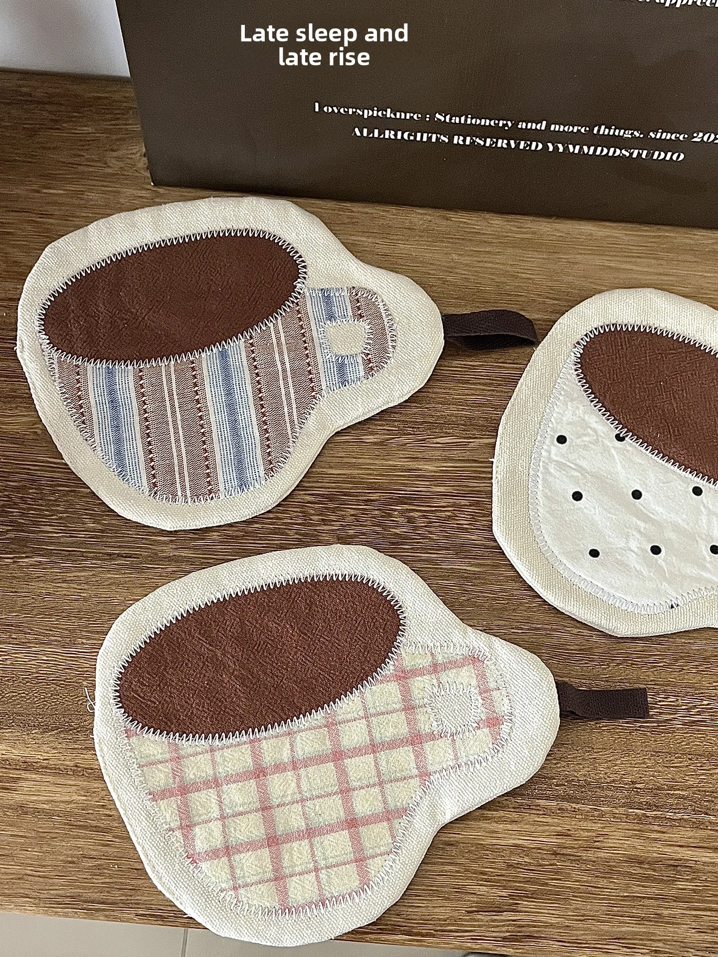Cute Cartoon Heat-Resistant Coaster Table Decorative Pad Coffee Cup Mat Creative Cultural Gift Festive Soft Healing Series