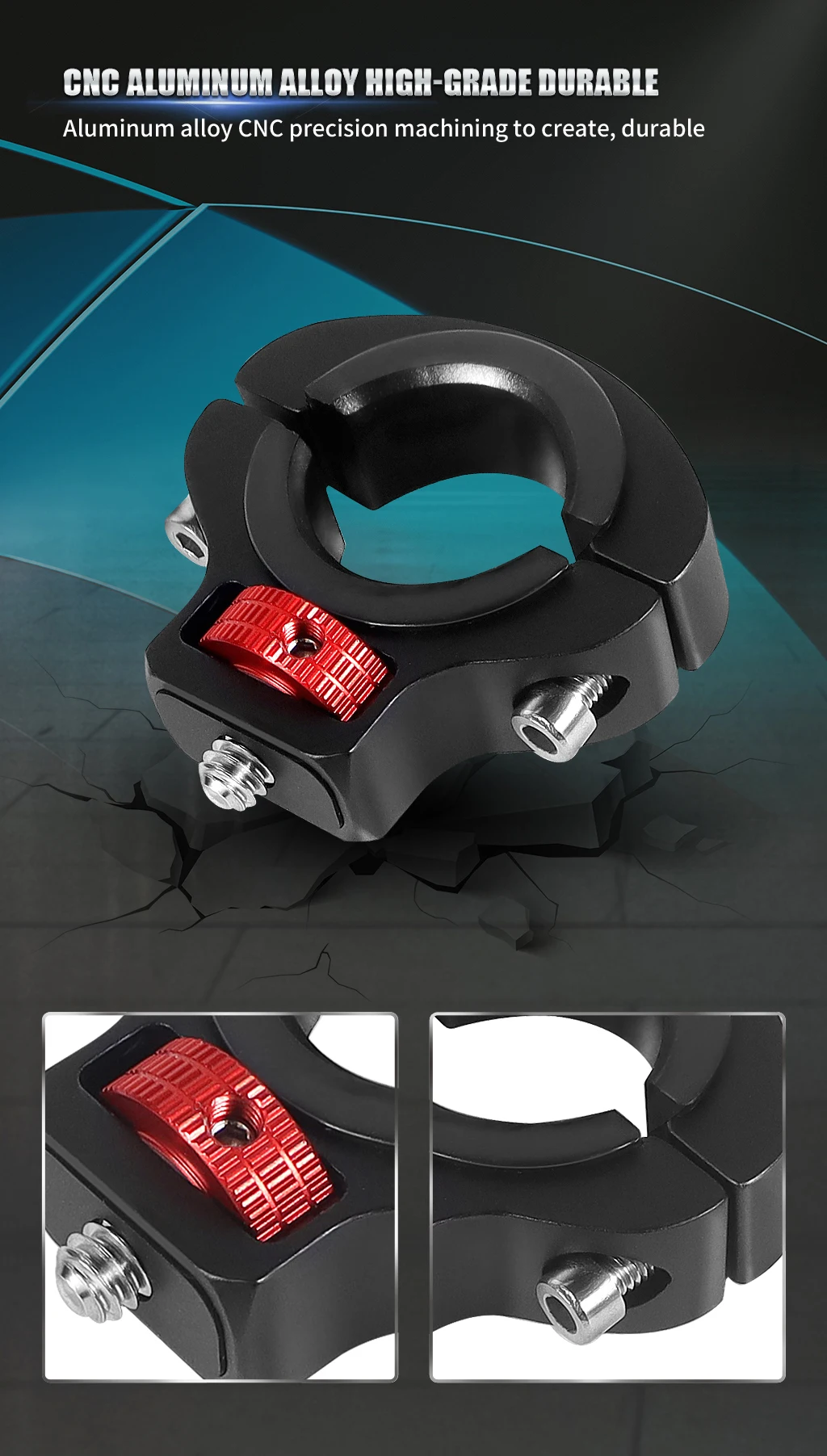 1/4 Schraube Motorrad Lenker Clip Halter Fahrrad Klemme Lenkrad Halterung Metall für Gopro 13 Insta360 DJI OSMO 360 Action Kamera – Detail 5
