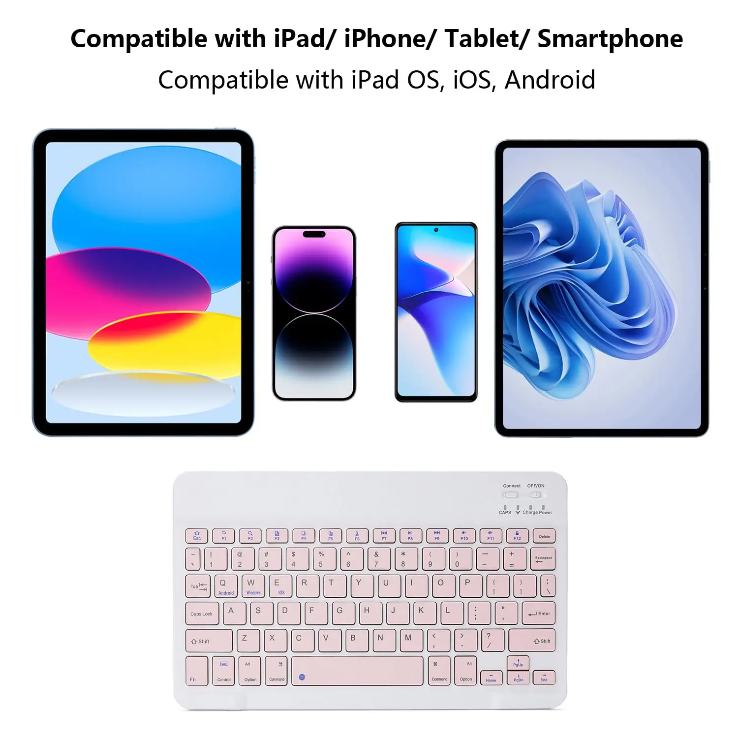 JITE Ultra-Slim Bluetooth Keyboard Mini Wireless Keyboard MOUSE for iPad iPhone Tablet Phone Smartphone iOS Android Windows