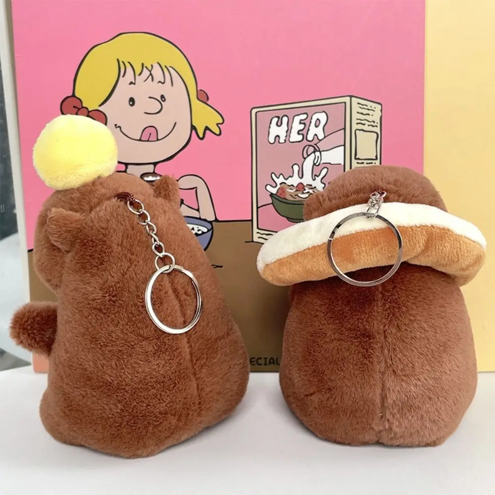 Gift Multicolor Plush Capybara Keychain Toy Stuffed Animals Capybara Doll Keyring Car Ornament Cute Capybara Fluffty Animal Doll