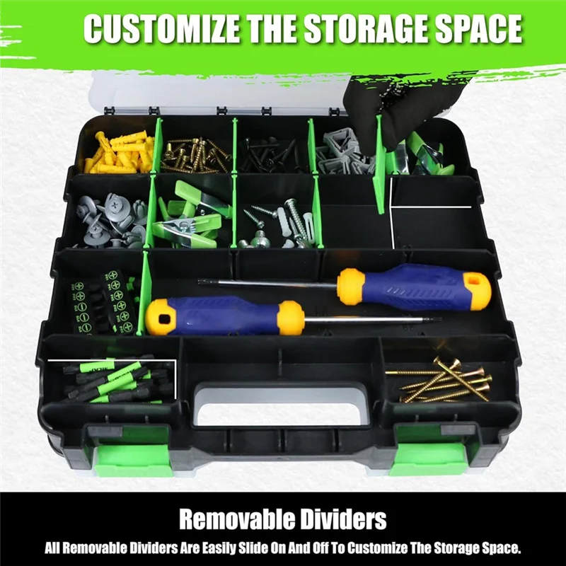 

ABFU-Hardware Storage Organizer Box 34 Compartments Multipurpose Tools Container For Screws For Nuts Fasteners Small Parts