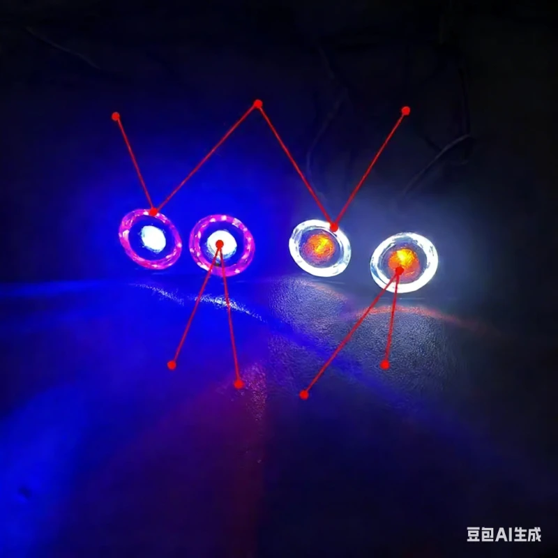 MN WPL MN128 14MM Angel Eye Headlight-Super Bright LED Lamp Upgrade for MJX Hyper Go H12Y Waterproof RC Crawler Truck Accessory