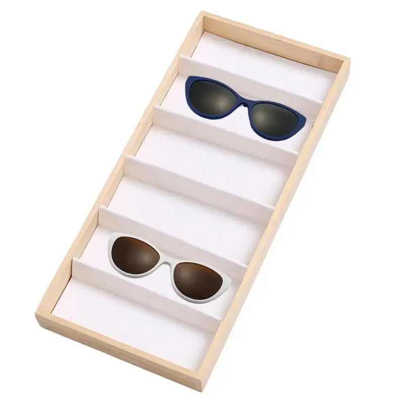 

Glasses Tray For Drawer 6 Grids Wooden Eye Glass Organizer Tray Storage Eyeglass Holder Multiple Glasses Case Box Eyewear Displa