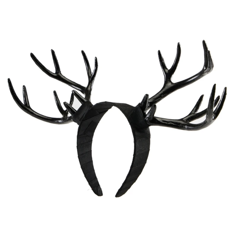 Antler Horn คอสเพลย์ Headwear ปาร์ตี้เซ็กซี่ Antler Headbands DEVIL Horn Animation ผม Hoop สำหรับแสดงสดบทบาทเล่น 28TF