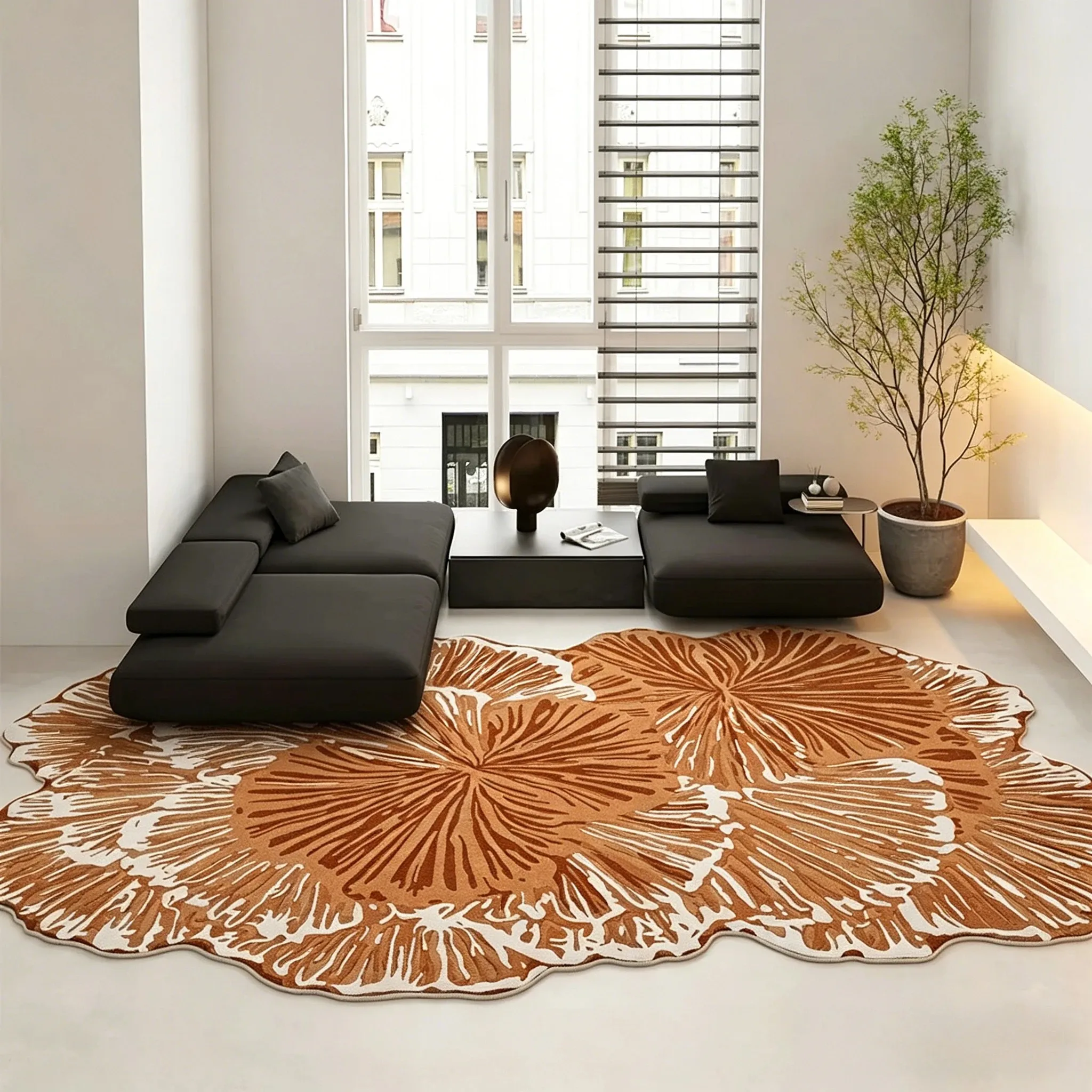 VIKAMA Non-Slip Irregular Shape Large Rug Soft Fluffy For Living Room Bedroom Decor Geometry Home Decoration
