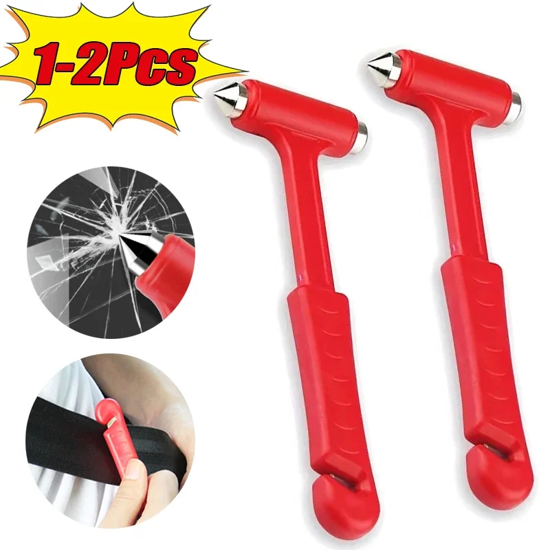 

2 in1 Car Safety Hammer Window Breaker Seat Belt Cutter Multifunction Emergency Escape Tool Automobile Safety Life-saving Hammer