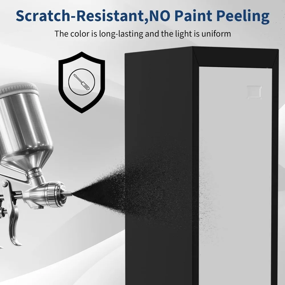 71 in Tall Slim Metal Locker Cabinet with Hanging Rod and 2 Shelves, Heavy Duty Steel Storage for Office, School, Gym