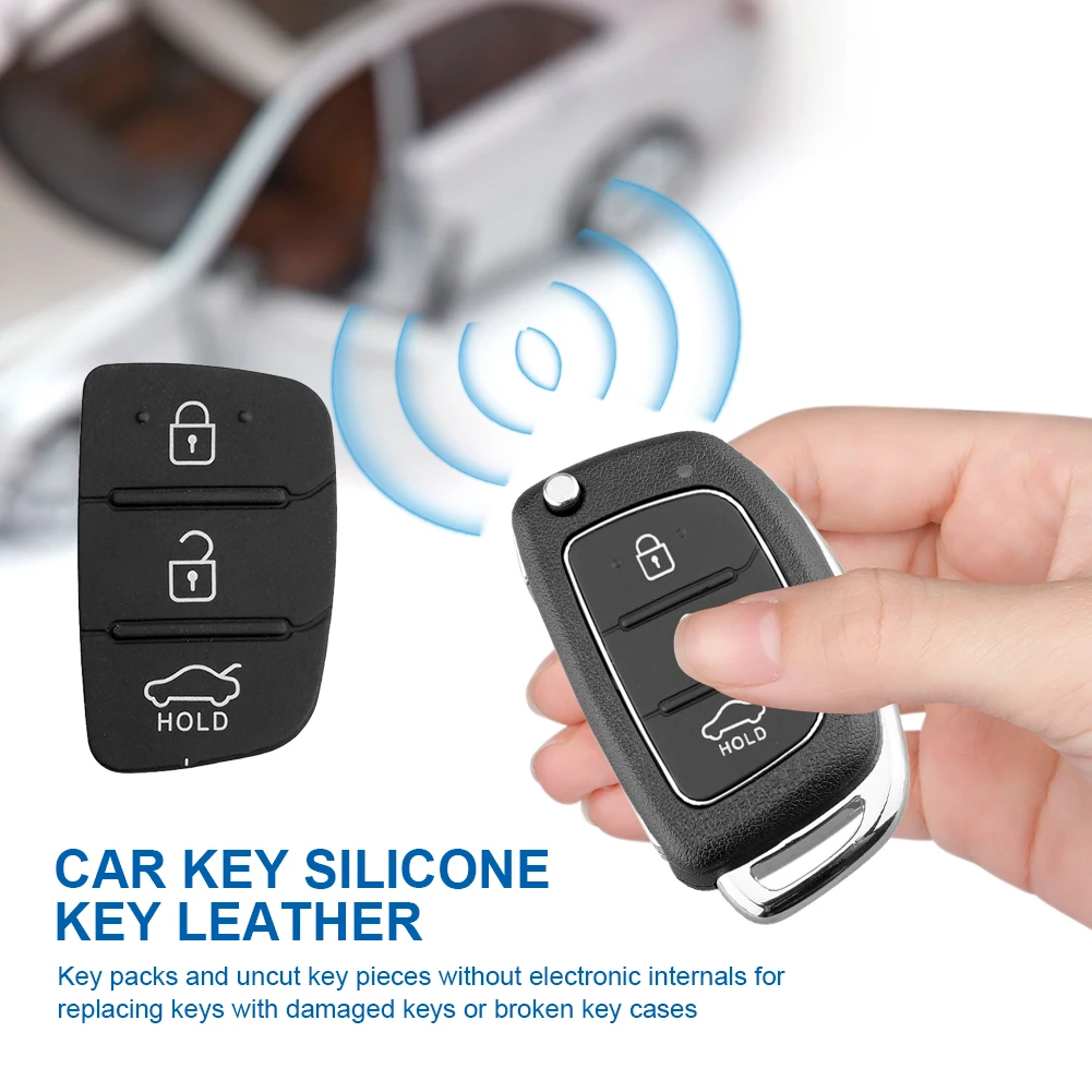 2/5/10PCS Replacement 3 Buttons Rubber Pad Car Repair Key Shell For Hyundai I10 I20 I30 IX35 Kia K2 K5 Rio Sportage Flip Key Par