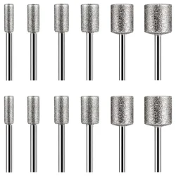 Stone Carving Set,12PCS Diamond Burr Bits for Stone Rocks Glass Ceramics Dremel Rotary Tools(4mm 5mm 6mm 8mm 10mm 12mm)