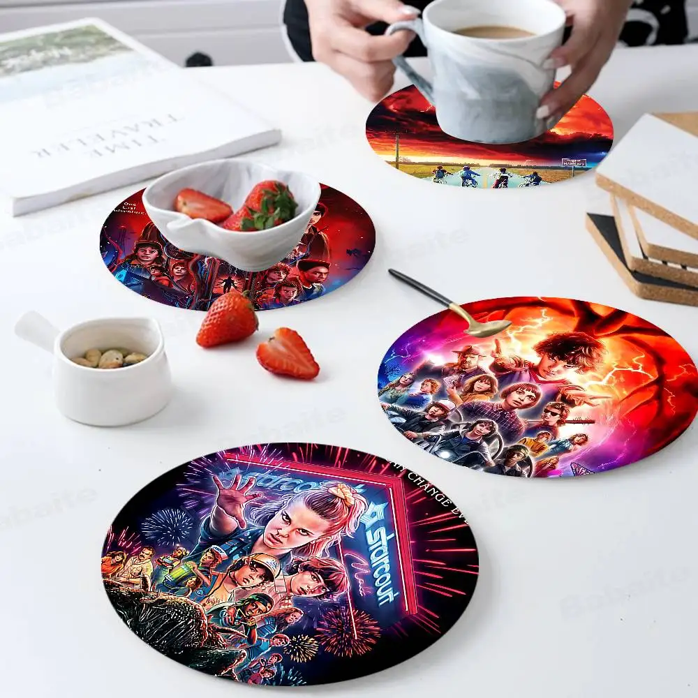 

TV S-Strangeres Movie T-Things Natural Coaster Creative Cartoon Absorbent Cushion Coffee Mug Bowl Cushion Insulation Cushion