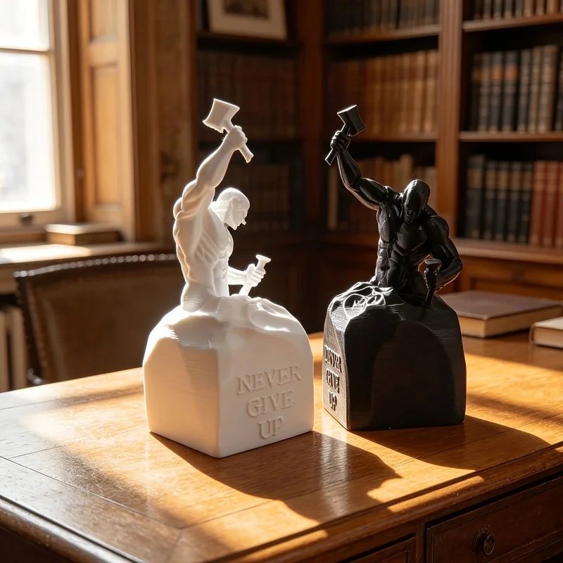 Never give up on your sculpted ornaments - Plastic resin figurines，Suitable for desktop decoration，Office Motivational Gifts，Stu